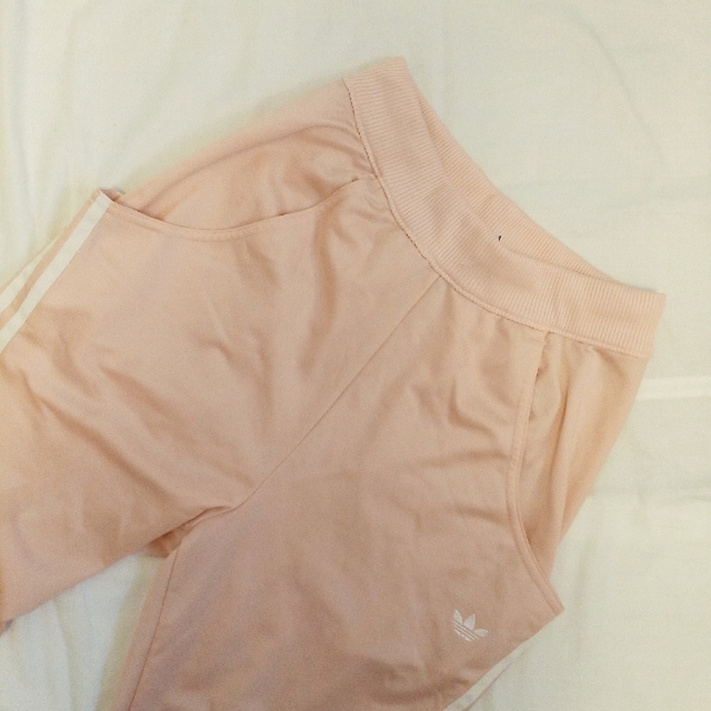 Adidas Originals High Waisted Light Pink Joggers - Size 32